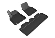 3D MAXpider 21-22 Tesla Model Y 1st & 2nd Row Floormats - Black Floor Mats - Rubber 3D MAXpider   