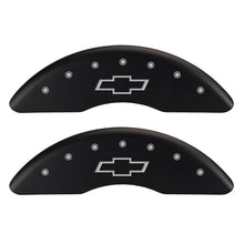 Load image into Gallery viewer, MGP 4 Caliper Covers Engraved Front &amp; Rear Bowtie Red finish silver ch Caliper Covers MGP
