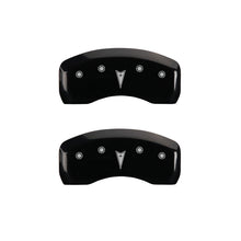 Load image into Gallery viewer, MGP 4 Caliper Covers Engraved Front Pontiac Rear Arrow Black Finish Sil Char 2004 Pontiac Bonneville Caliper Covers MGP
