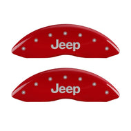 MGP Front set 2 Caliper Covers Engraved Front JEEP Red finish silver ch Caliper Covers MGP