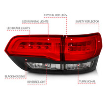 Load image into Gallery viewer, ANZO 2014-2016 Jeep Grand Cherokee LED Taillights Red/Clear Tail Lights ANZO
