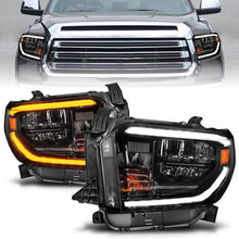 Load image into Gallery viewer, ANZO 14-21 Toyota Tundra (OE Halogen w/LED DRL) LED Crystal Headlights w/ Switchback &amp; DRL - Blk Headlights ANZO
