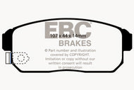 EBC 02-03 Infiniti G20 2.0 Greenstuff Rear Brake Pads Brake Pads - Performance EBC   