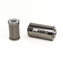 Load image into Gallery viewer, DeatschWerks Stainless Steel 10AN 100 Micron Universal Inline Fuel Filter Housing Kit (110mm) Fuel Filters DeatschWerks
