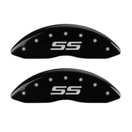 MGP 4 Caliper Covers Engraved Front & Rear Monte Carlo style/SS Black finish silver ch Caliper Covers MGP