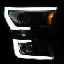 Load image into Gallery viewer, ANZO 2015-2016 Ford F-150 Projector Headlights w/ Plank Style Design Black w/ Amber Headlights ANZO
