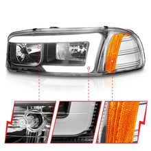 Load image into Gallery viewer, Anzo 99-17 GMC Sierra/Denali Headlights Black Amber (w/C Light Bars) Headlights ANZO
