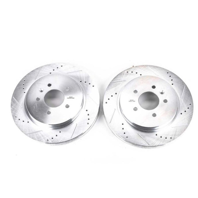 Power Stop 06-07 Cadillac CTS Rear Evolution Drilled & Slotted Rotors - Pair Brake Rotors - Slot & Drilled PowerStop