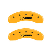 Load image into Gallery viewer, MGP 4 Caliper Covers Engraved F &amp; R GM Style Yellow Finish Black Char 2005 Chevy Silverado 1500 Caliper Covers MGP
