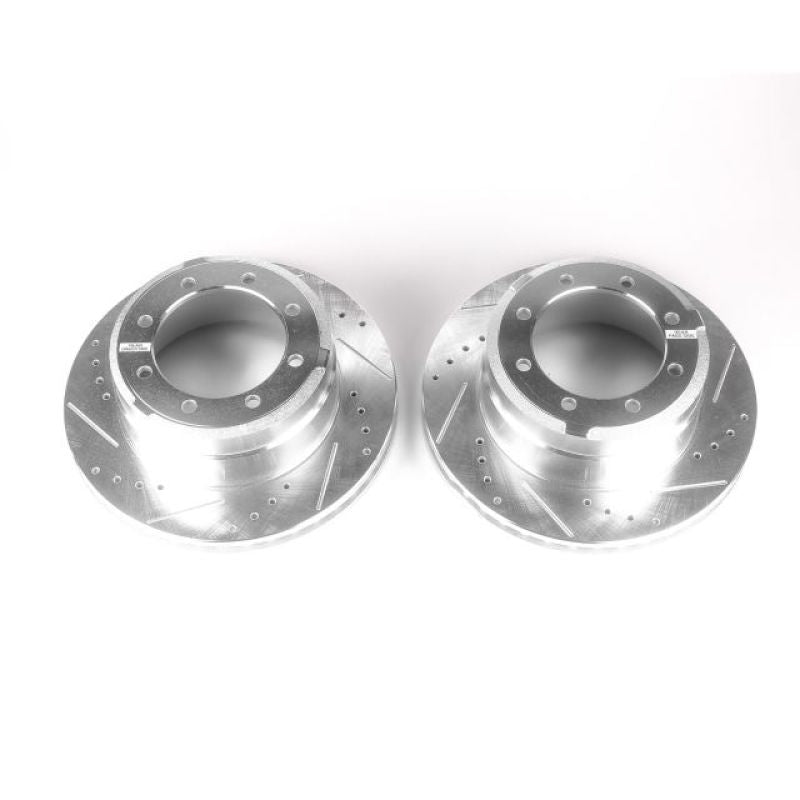 Power Stop 05-12 Ford F-350 Super Duty Rear Evolution Drilled & Slotted Rotors - Pair Brake Rotors - Slot & Drilled PowerStop