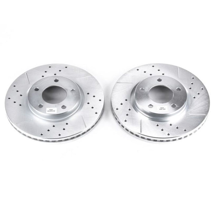 Power Stop 07-08 Ford Edge Front Evolution Drilled & Slotted Rotors - Pair Brake Rotors - Slot & Drilled PowerStop