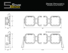 Load image into Gallery viewer, Diode Dynamics SS5 Sport Universal CrossLink 8-Pod Lightbar - Yellow Combo Light Bars &amp; Cubes Diode Dynamics   
