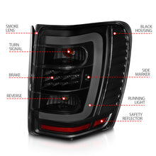 Load image into Gallery viewer, ANZO 1999-2004 Jeep Grand Cherokee LED Tail Lights w/ Light Bar Black Housing Smoke Lens Tail Lights ANZO
