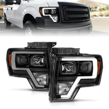 Load image into Gallery viewer, ANZO 2009-2014 Ford F-150 Projector Light Bar H.L Black Amber Headlights ANZO
