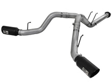 Load image into Gallery viewer, aFe Large Bore-HD 4in 409 Stainless Steel DPF-Back Exhaust w/Black Tip 15-16 Ford Diesel V8 Trucks DPF Back aFe
