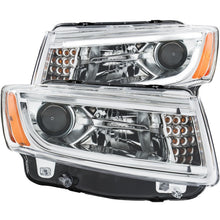 Load image into Gallery viewer, ANZO 2014-2015 Jeep Grand Cherokee Projector Headlights w/ Plank Style Design Chrome Headlights ANZO
