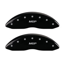 Load image into Gallery viewer, MGP 4 Caliper Covers Engraved Front &amp; Rear MGP Black Finish Silver Char 2017 Lincoln Continental Caliper Covers MGP
