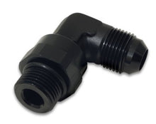 Load image into Gallery viewer, Vibrant -10AN Male Flare to Male -8 ORB Swivel 90 Degree Adapter - Anodized Black Fittings Vibrant
