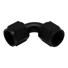 Load image into Gallery viewer, DeatschWerks 8AN Flare Female Swivel 90-Degree to 8AN Flare Female Swivel - Anodized Matte Black Fittings DeatschWerks
