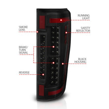 Load image into Gallery viewer, ANZO 2017+ Ford F-250 LED Taillights - Black/Smoke Tail Lights ANZO

