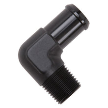 Load image into Gallery viewer, Edelbrock Hose End 90-Deg 1/2In NPT to 3/4In Barb Black Anodize Fittings Edelbrock
