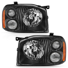 Load image into Gallery viewer, ANZO 2001-2004 Nissan Frontier Se Crystal Headlight Black Amber Reflector Headlights ANZO
