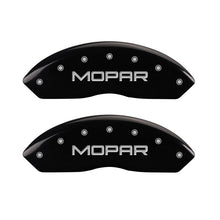 Load image into Gallery viewer, MGP Front set 2 Caliper Covers Engraved Front MOPAR Black finish silver ch Caliper Covers MGP
