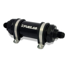 Load image into Gallery viewer, Fuelab 828 In-Line Fuel Filter Long -8AN In/Out 10 Micron Fabric - Black Fuel Filters Fuelab
