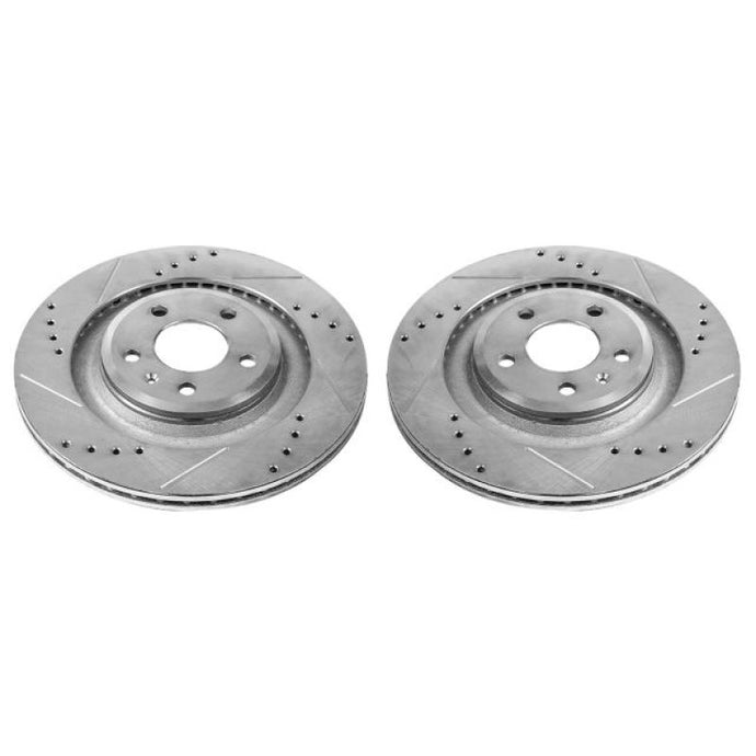 Power Stop 10-11 Audi S4 Rear Evolution Drilled & Slotted Rotors - Pair Brake Rotors - Slot & Drilled PowerStop