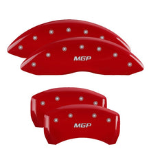 Load image into Gallery viewer, MGP 4 Caliper Covers Engraved Front &amp; Rear MGP Red finish silver ch Caliper Covers MGP
