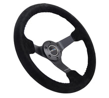 Load image into Gallery viewer, NRG Reinforced Steering Wheel (350mm / 3in. Deep) Blk Suede/Blk Bball Stitch w/5mm Matte Black Spoke Steering Wheels NRG
