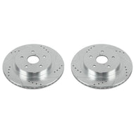 Power Stop 15-18 Subaru Legacy Rear Evolution Drilled & Slotted Rotors - Pair Brake Rotors - Slot & Drilled PowerStop   