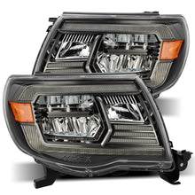 Load image into Gallery viewer, AlphaRex 05-11 Toyota Tacoma LUXX Crystal Headlights Plank Style Alpha Black w/Activation Light/DRL Headlights AlphaRex
