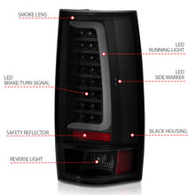 Load image into Gallery viewer, ANZO 2007-2014 Chevy Tahoe LED Taillight Plank Style Black w/Smoke Lens Tail Lights ANZO
