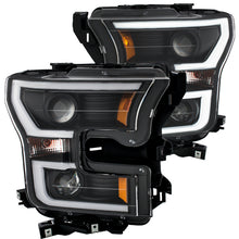 Load image into Gallery viewer, ANZO 2015-2016 Ford F-150 Projector Headlights w/ Plank Style Design Black w/ Amber Headlights ANZO
