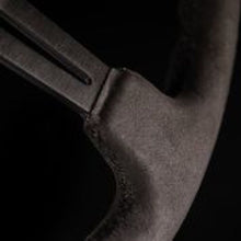 Load image into Gallery viewer, NRG Reinforced Steering Wheel (350mm / 3in. Deep) Black Leather w/ Alcantara Stitching Steering Wheels NRG
