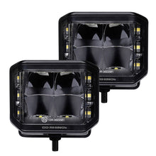 Load image into Gallery viewer, Go Rhino Xplor Blackout Series Cube LED Sideline Spot Light Kit (Surface Mount) 4x3 - Blk (Pair) Light Bars &amp; Cubes Go Rhino   
