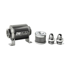 Load image into Gallery viewer, DeatschWerks Stainless Steel 8AN 10 Micron Universal Inline Fuel Filter Housing Kit (70mm) Fuel Filters DeatschWerks
