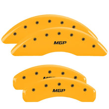 Load image into Gallery viewer, MGP 4 Caliper Covers Engraved Front &amp; Rear MGP Yellow Finish Black Char 2004 Infiniti I35 Caliper Covers MGP
