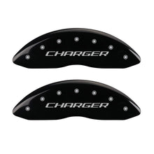 Load image into Gallery viewer, MGP 4 Caliper Covers Engraved Front Charger Engraved Rear RT Black finish silver ch Caliper Covers MGP
