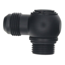 Load image into Gallery viewer, DeatschWerks 10AN ORB Male to 10AN Male Flare Low Profile 90-Degree Swivel - Anodized Matte Black Fittings DeatschWerks
