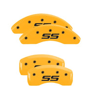 MGP 4 Caliper Covers Engraved Front & Rear Monte Carlo SS Yellow Finish Black Char 2008 Chevy Impala Caliper Covers MGP