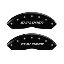 Load image into Gallery viewer, MGP 4 Caliper Covers Engraved Front &amp; Rear Explorer/2011 Black Finish Silver Char 2010 Ford Explorer Caliper Covers MGP
