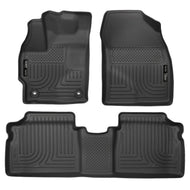 Husky Liners 12 Toyota Prius (PlugIn Models ONLY) WeatherBeater Front & 2nd Seat Black Floor Liners Floor Mats - Rubber Husky Liners