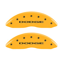 Load image into Gallery viewer, MGP 4 Caliper Covers Engraved Front &amp; Rear With out stripes/Dodge Yellow finish black ch Caliper Covers MGP
