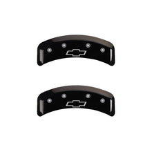 Load image into Gallery viewer, MGP 4 Caliper Covers Engraved Front &amp; Rear Bowtie Black finish silver ch Caliper Covers MGP
