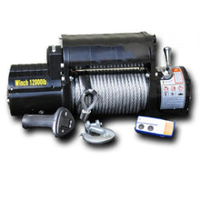 Load image into Gallery viewer, DV8 Offroad 12000 LB Winch w/ Steel Cable &amp; Wireless Remote - Black Winch Kit DV8 Offroad
