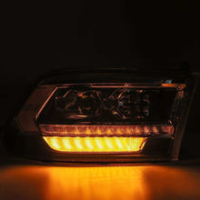 Load image into Gallery viewer, AlphaRex 09-18 Dodge Ram 1500HD PRO-Series Proj Headlight Plnk Style Blk w/Chrm Acc w/Seq Signal/DRL Headlights AlphaRex
