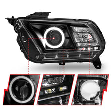 Load image into Gallery viewer, ANZO 2010-2014 Ford Mustang Projector Headlights w/ Halo Black (CCFL) Headlights ANZO

