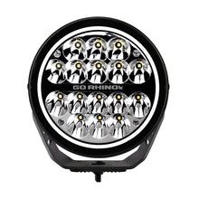 Load image into Gallery viewer, Go Rhino Xplor Blackout Series Round LED Driving Light w/DRL (Surface/Threaded Stud Mnt) 7in. - Blk Light Bars &amp; Cubes Go Rhino   

